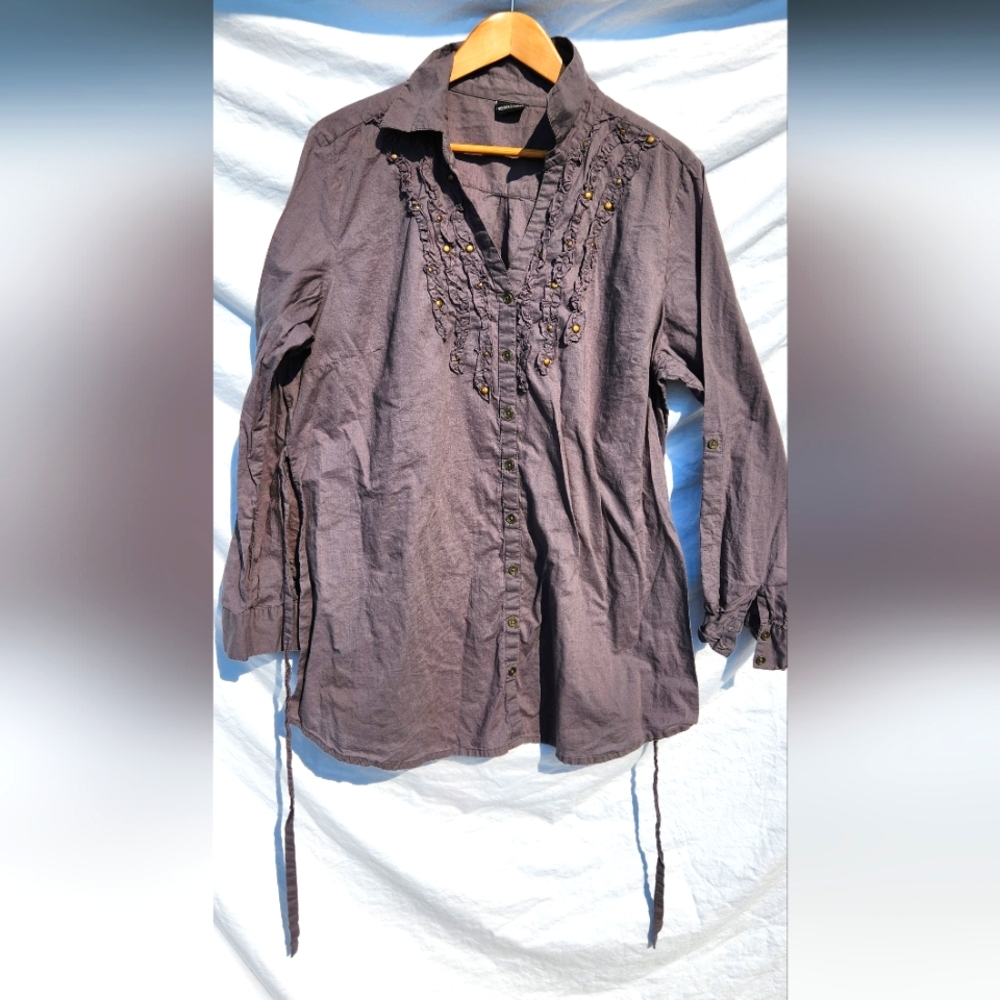 Michele Boyard Lightweight Blouse Great Pre-loved Condition Tan Taupe Styleish